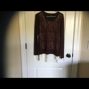 Simply Vera women top Small burgundy color